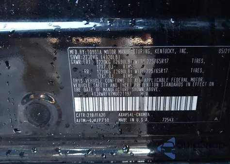 2021 Toyota Rav4 Hybrid Xle from USA, damaged, VIN 4T3RWRFV7MU021197